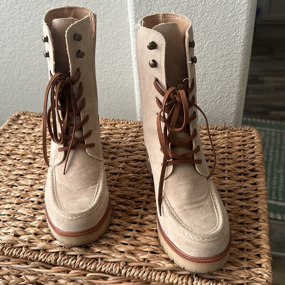 Maeve Combat Boots. Wore once. In great condition.